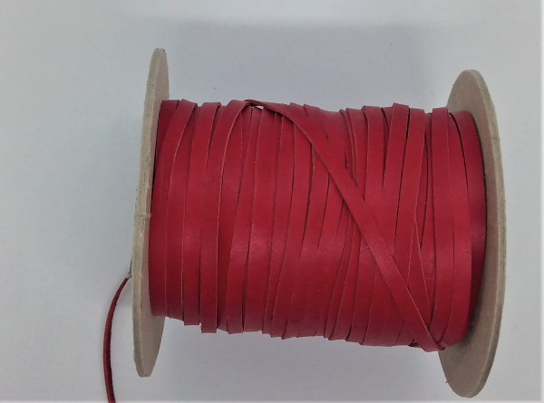 Känguru- Flechtband- Flechtlederriemen- Meterware  4 mm lose - Rot